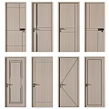 Various Modern Hinged Door Designs With Wooden Panels And Handle Styles 3d model