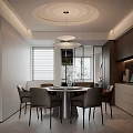 Warm Minimalist Modern Living And Dining Room With Plush Sofa And Marble Coffee Tables