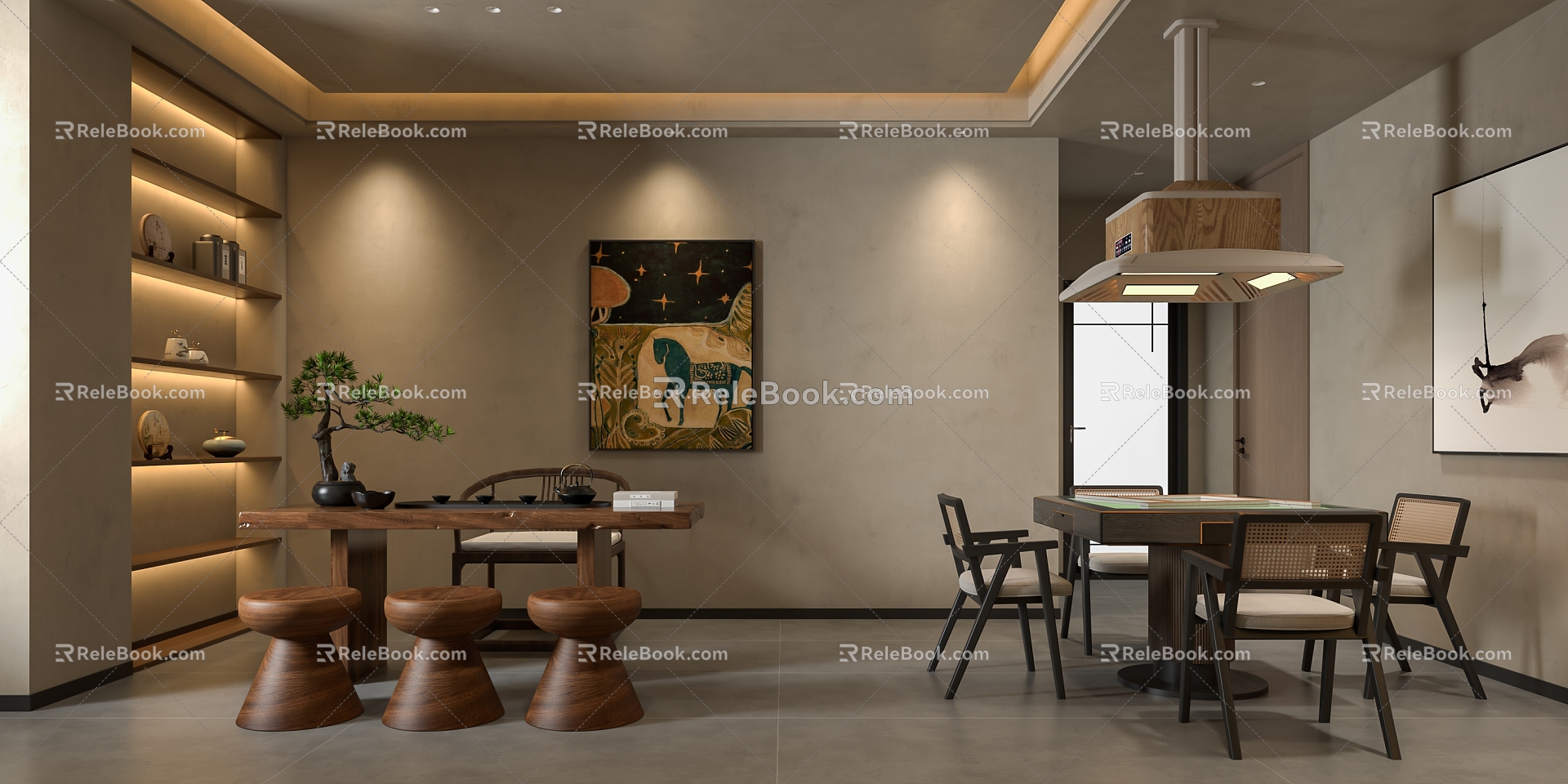 Quiet Style Tea Room 3d model