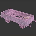 Old Blue Freight Wagon With WEST 22091 Markings And Rustic Wooden Planks Inside