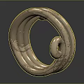 Unique Fashionable Textured Metal Ring With Spiral Design And Intricate Details