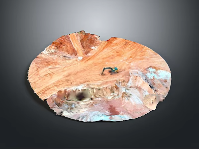 Mars Surface Landscape With Red Rocky Terrain And Exploration Rover 3d model