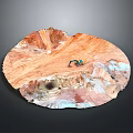 Mars Surface Landscape With Red Rocky Terrain And Exploration Rover 3d model