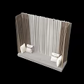 Pleated Fabric Structure With Two Lounge Chairs And Soft Comfortable Cushions