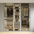 Modern Wardrobe Interior Design With Hanging Clothes Drawers Shoes Accessories And Lighting