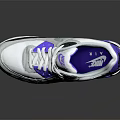 Modern Color Block Sneakers in Gray White with Purple Accents and Air Cushion Sole