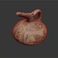 Artistic Ancient Pottery Jug Featuring Intricate Sculpture Carving And Painted Patterns