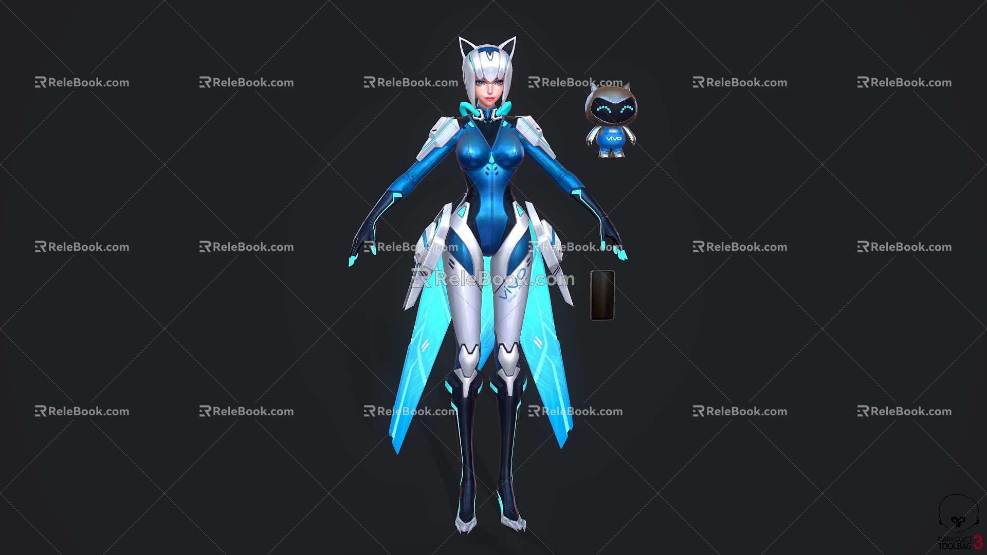 Mechanical female warrior game character anime character 3d model