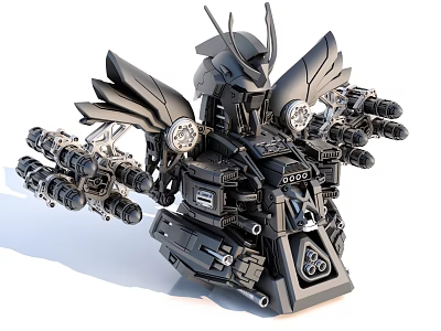 Futuristic Amusement Equipment With Mechanical Wing Structures Interactive Panels And Sturdy Metal Frames For Play Areas 3d model