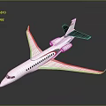 Modern White Airliner With Red Stripe Black Tail And Passenger Windows