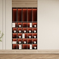 New Chinese-style decorative bookcase bookcase background wall 3d model