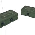 Two Green Heavy Duty Storage Boxes With Metal Latches And Durable Surface 3d model