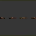 Copper Colored Hardware Tool Gears With Toothed Edges Arranged On Black Background With Reflections