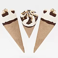 Creamy Vanilla And Chocolate Ice Cream Cones With Nut Toppings