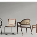 Various Design Leisure Accent Chairs With Rattan Details Wooden Frames And Metal Legs