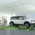 Ideal Photo Check In Spot With White Car Green Plants Chinese Screen And Indoor Decor