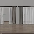 Modern Curtains Interior Design With Sheer White And Dark Fabric Panels