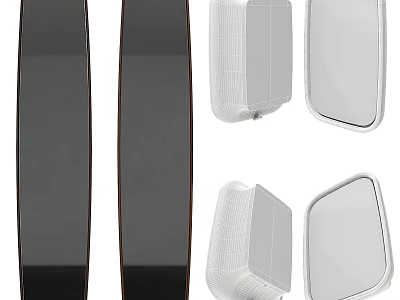 Modern Mirror Designs In Black And White Framed Sleek Styles For Home 3d model