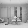 Modern study 3d model