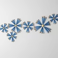 Creative Wall Decor Designs With Floral Geometric And Circular Patterns In Gold Blue 3d model