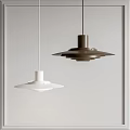 Modern Minimalist Pendant Lights in White and Brown Layered Design for Interior Spaces