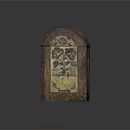 Vintage Decorative Chest with Floral Patterns Metal Lock and Rustic Finish