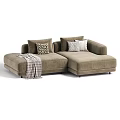 Modern Upholstered Double Chaise Sofa With Decorative Pillows And Multiple Custom Fabric Color Choices