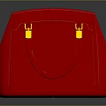 Elegant Red Handbag With Golden Hardware And Classic Top Handle Design