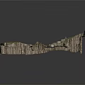 Floating Cliff Terrain Components With Grass Paths And Stone Platforms