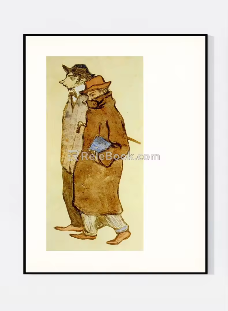 Modern Hanging Painting Picasso Character Art Advanced Middle Aging 3d model