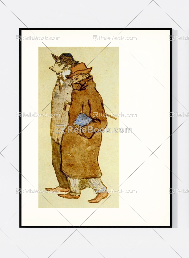 Modern Hanging Painting Picasso Character Art Advanced Middle Aging 3d model