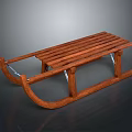 Classic Wooden Sled With Metal Supports For Winter Transport And Traditional Design