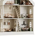 Detailed Multi Level Dollhouse With Staircase Furniture Decorations And Interior Rooms