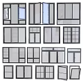 modern casement window sliding window architectural window 3d model