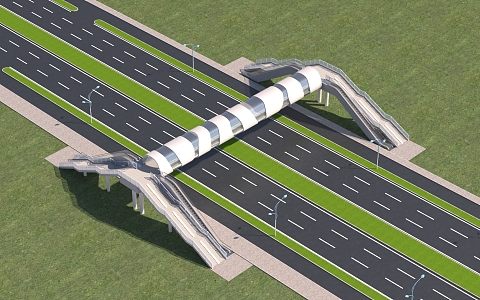 Landscape pedestrian bridge 3d model