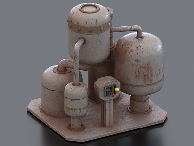 Industrial Tank Chemical Tank Industrial Controller Industrial Equipment 3d model