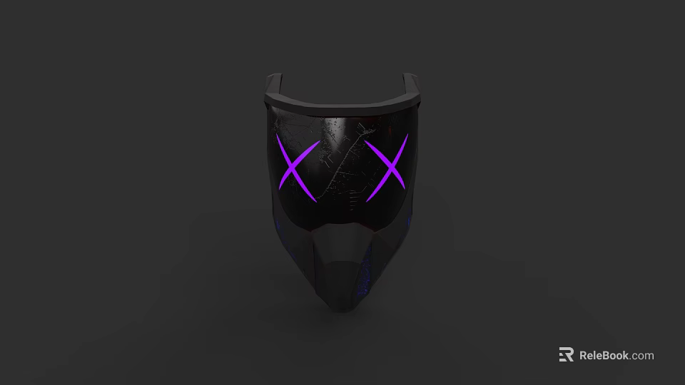 Stylish Black Hat Featuring Purple X Shaped Patterns And Modern Design 3d model 