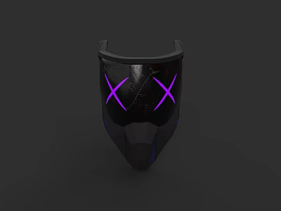 Stylish Black Hat Featuring Purple X Shaped Patterns And Modern Design 3d model