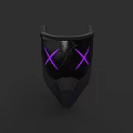 Stylish Black Hat Featuring Purple X Shaped Patterns And Modern Design