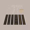 Detailed Municipal Road Design With Various Sizes Arrow Lines Bicycle Symbols And Markings