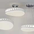 Modern Round Ceiling Light With White Shade And Decorative Dots For Home Interior 3d model