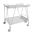 Modern Black Mobile Side Tables with Wire Mesh Shelves and Wheels 3d model