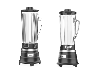 Two Modern Electric Blenders With Transparent Jars And Black Bases For Daily Use 3d model