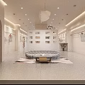 Modern Fashion Clothing Store Exterior With Neon Lights Window Display Mannequins And Potted Plant
