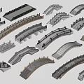 Chinese Style Stone Bridge Stone Arch Bridge Landscape Bridge Small Bridge 3d model