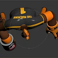 Anthropomorphic Creature Character In Yellow Black Sports Outfit With Skull Cup Long Limbs And Wristbands
