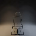 Modern Bar Stool With Metal Frame Comfortable Upholstered Seat And Backrest