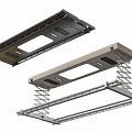 Ceiling Mounted Retractable Metal Spring Clothes Hanger for Laundry Room Wardrobe