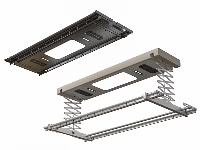 Ceiling Mounted Retractable Metal Spring Clothes Hanger for Laundry Room Wardrobe 3d model
