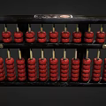 Traditional Chinese Abacus With Red Wooden Beads And Black Frame Classic Design